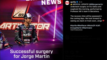MotoGP: Jorge Martin operato con successo a Barcellona, da valutare i tempi di recupero