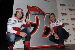 Nicky Hayden e Valentino Rossi a Wrooom