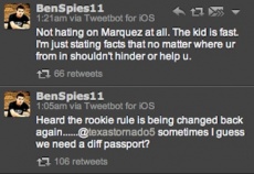 Il tweet di Ben Spies