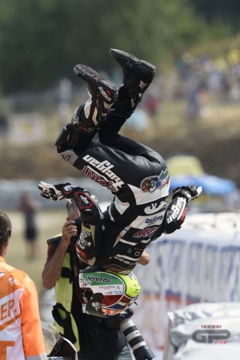 Johann Zarco nel suo ormai famoso backflip