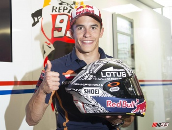 Marc Marquez con il nuovo casco