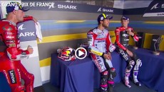 MotoGP: VIDEO - Bastianini, Miller ed Espargarò prima del podio: il dietro le quinte