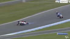 Moto2: VIDEO La caduta ad alta velocità in frenata di Chantra
