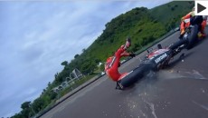 SBK: Mandalika: Rinaldi falls and almost drags Bassani down with him!