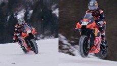 MotoGP: Dani Pedrosa si diverte sulla neve con la KTM MotoGP
