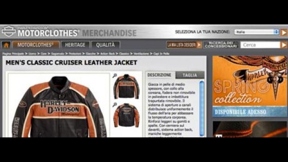 Moto - News: Nuovo sito web Harley-Davidson per l'abbigliamento