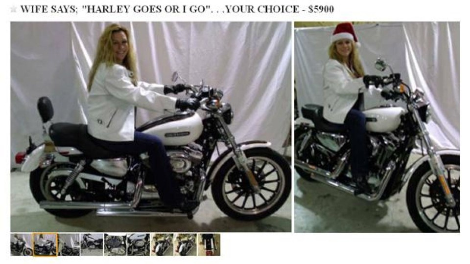 Moto - News: “O me o l’Harley”… e mette in vendita la moglie