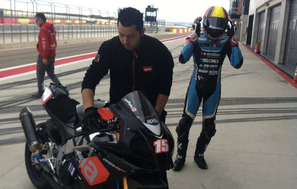 Primi giri per De Angelis sull&#039;Aprilia SBK