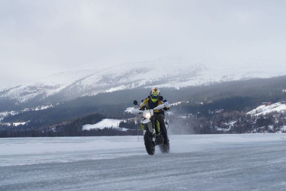 Moto - News: Husqvarna 701 Supermoto Ice Riding Experience