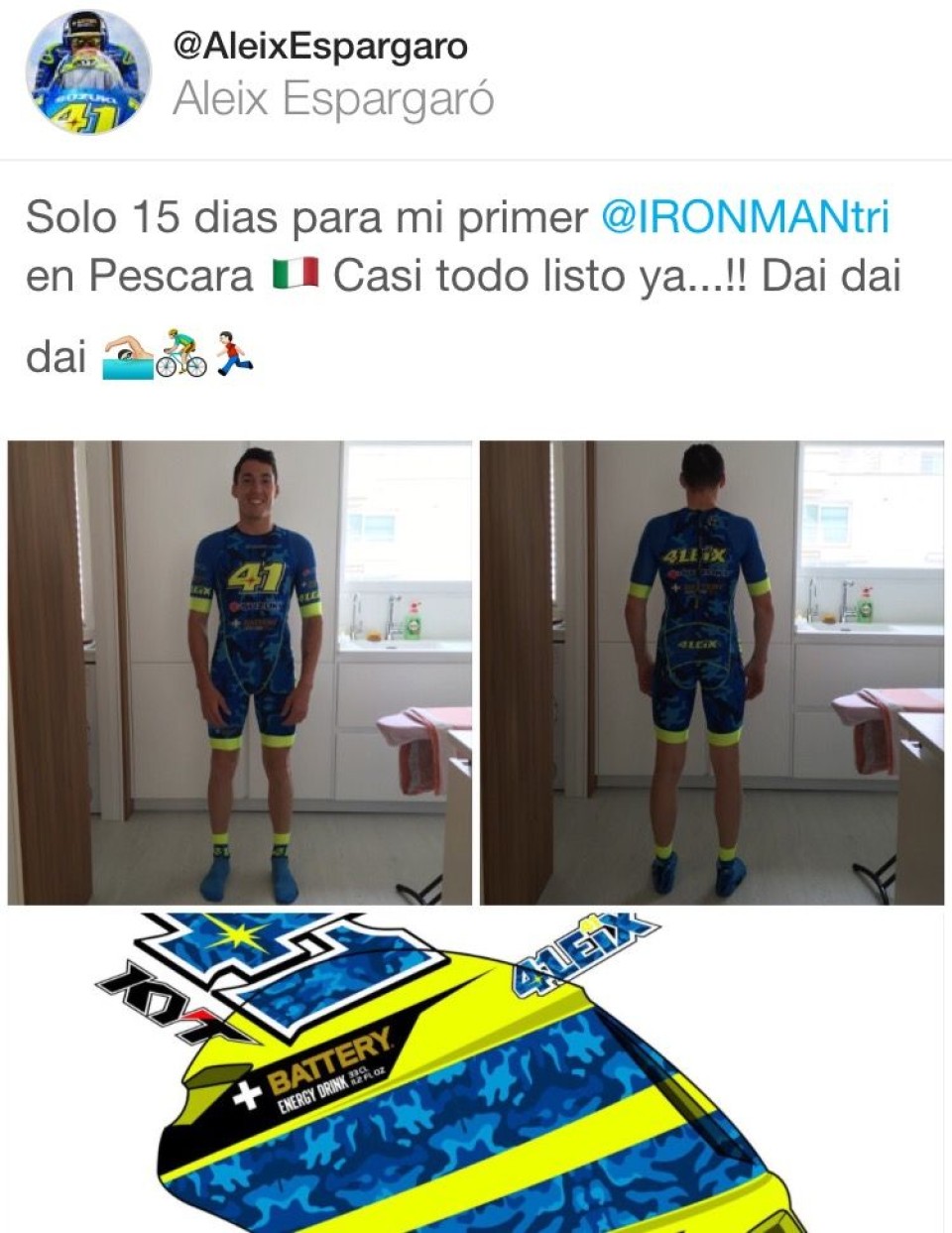 Aleix Espargarò in gara nel Triathlon di Pescara