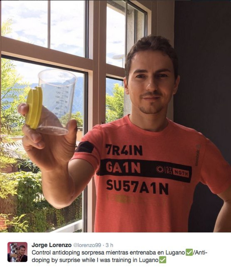 Lorenzo antidoping in diretta... su Twitter