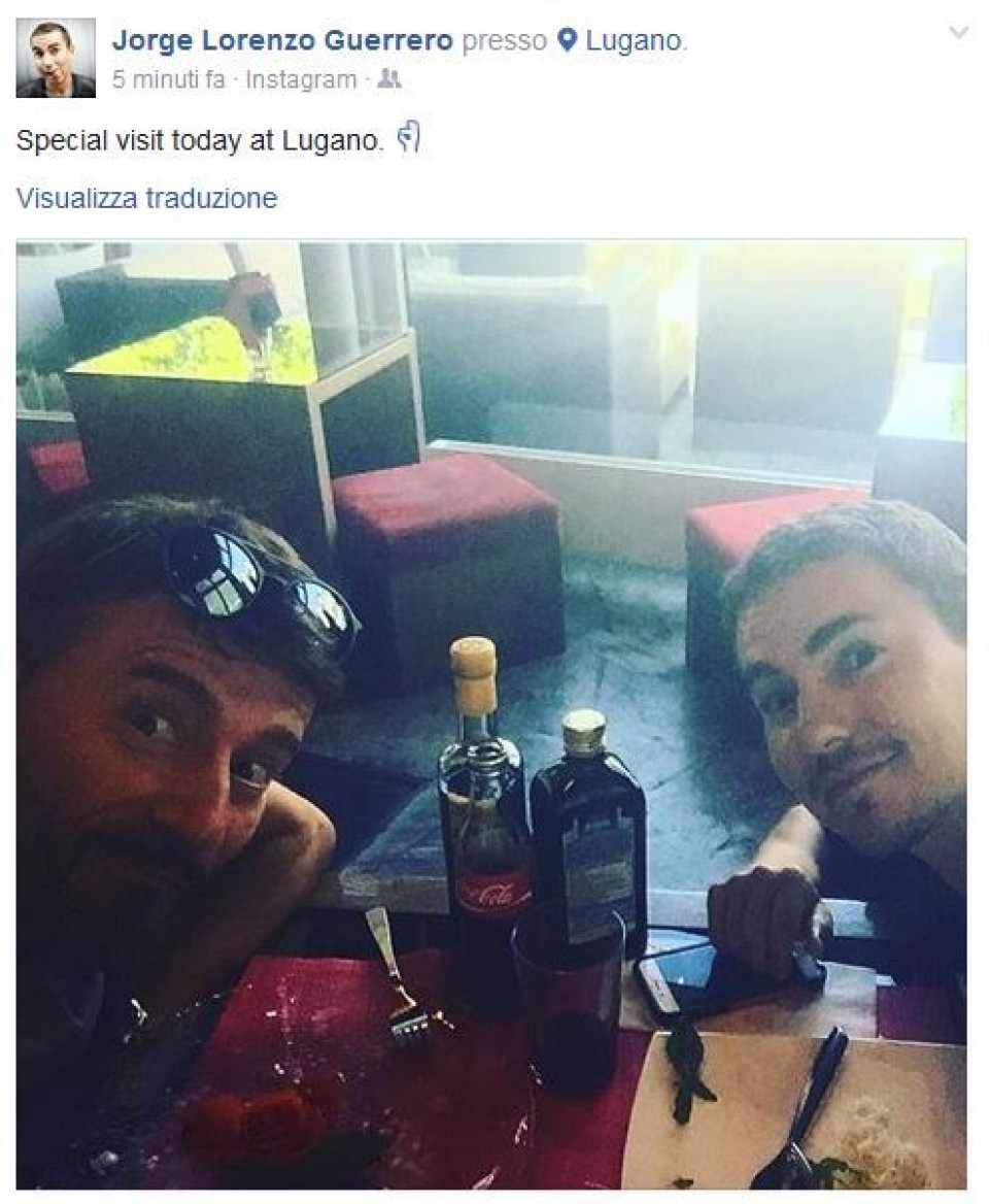  Max Biaggi visiting Jorge Lorenzo in Lugano