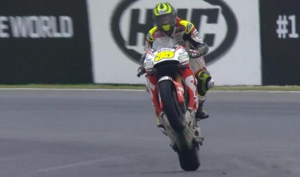 Cal Crutchlow follows Barry Sheene