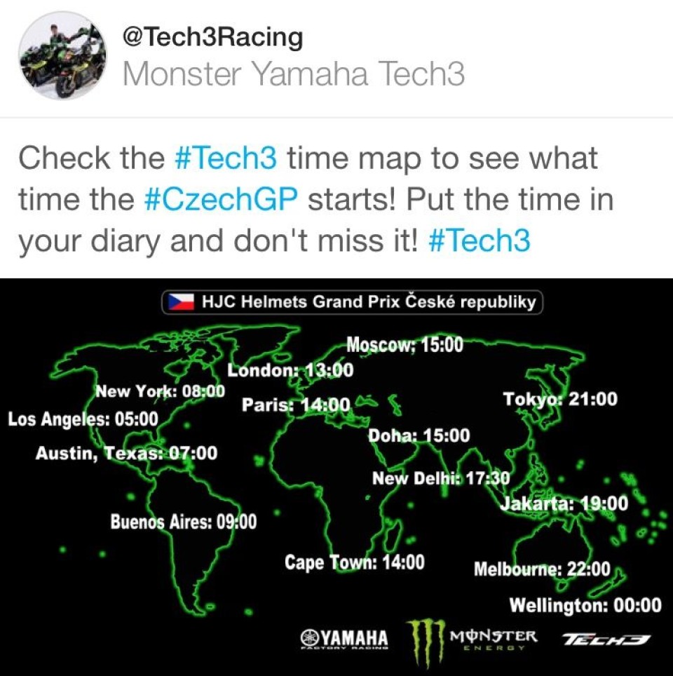 Tech3 Czechgp starts time map 