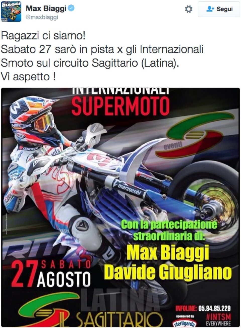 Biaggi and Giugliano on track together at Sagittario