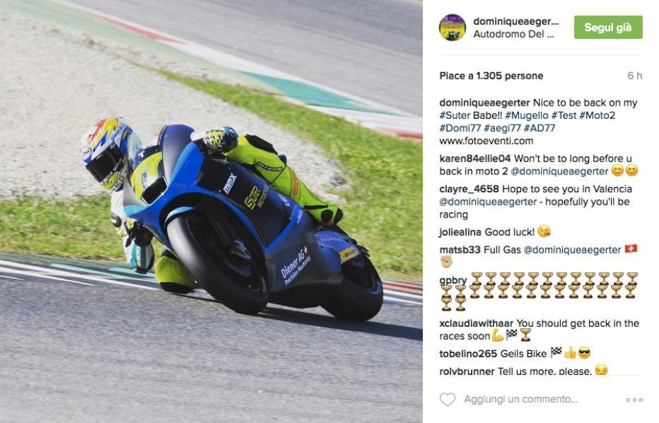 Domique Aegerter back on the Suter machine at Mugello