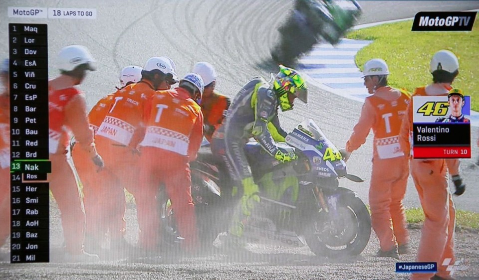 Rossi and Lorenzo crash at Motegi, Marquez is champion!