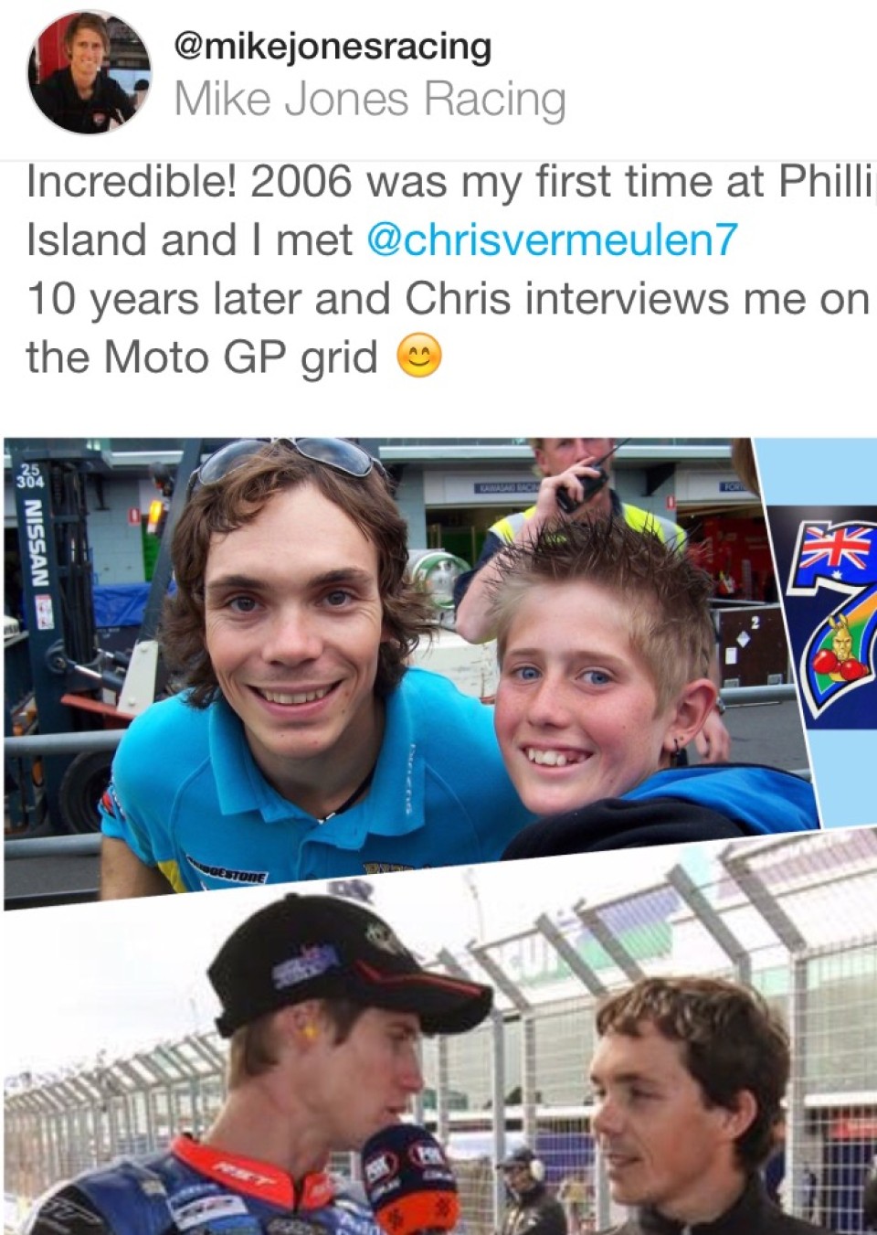 Mike Jones da giovane fan a pilota di MotoGP