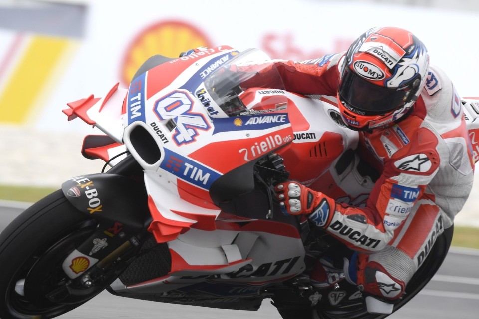 MotoGP: QP: Dovizioso porta in pole la Ducati sul bagnato