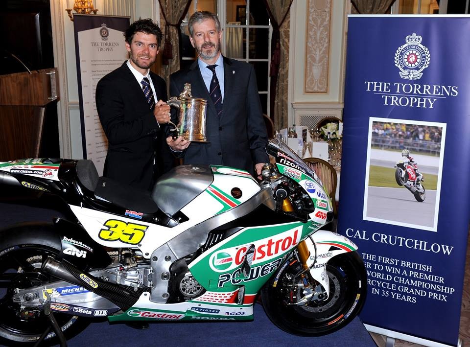 Cal Crutchlow receives the Torrens Trophy