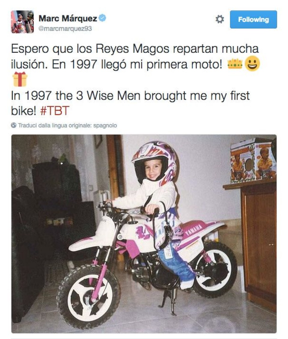 Marquez e le moto: tutta colpa... della Befana