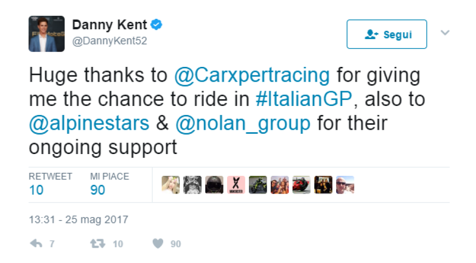 Moto2: Danny Kent ritorna in Moto2 con il team CarXpert Interwetten