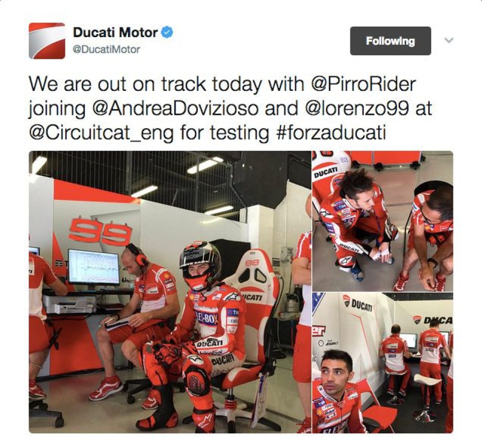 MotoGP: Lorenzo, Dovizioso e Pirro iniziano i test a Barcellona MotoGP: Lorenzo, Dovizioso e Pirro iniziano i test a Barcellona