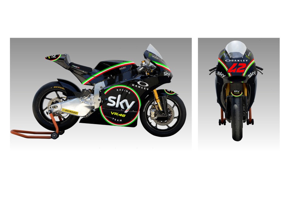 Moto2: Mugello: il Team Sky VR46 con il tricolore sulla carena