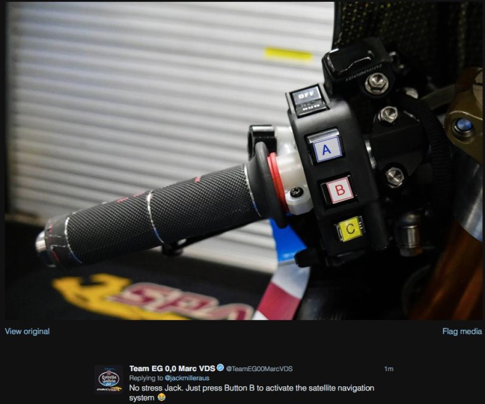 MotoGP: Marc VDS mette il GPS sulla Honda di Miller