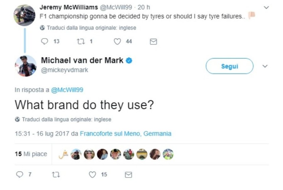 SBK: van der Mark, frecciatina a Pirelli con un tweet