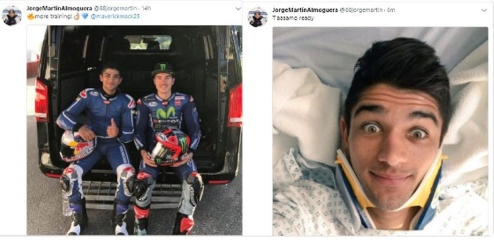 Moto3: Mistero Jorge Martin: pubblica e poi toglie la foto dell'infortunio