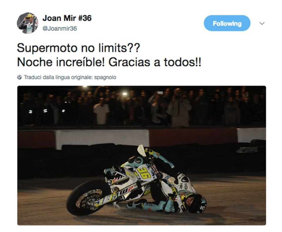 Moto3: Mir in piega col Supermotard tocca anche la testa