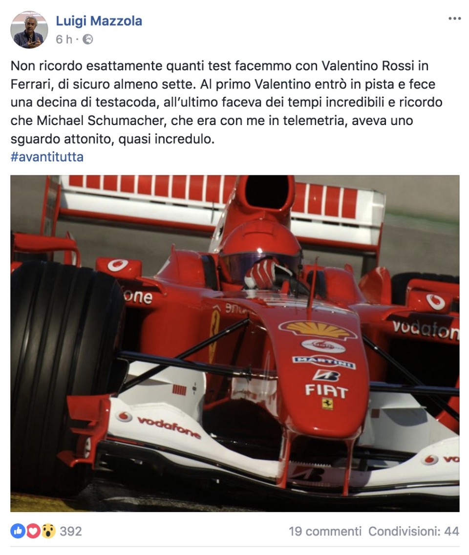 MotoGP: Quando Valentino Rossi stupì Michael Schumacher MotoGP: Quando Valentino Rossi stupì Michael Schumacher