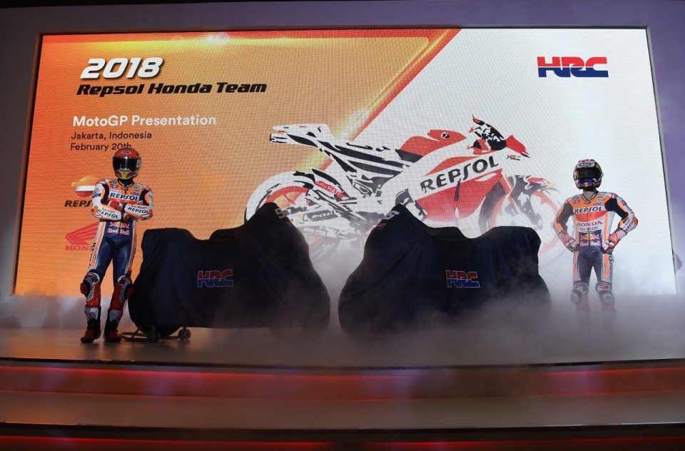 MotoGP: VIDEO. La nuova Honda di Marquez e Pedrosa si svela a Jakarta