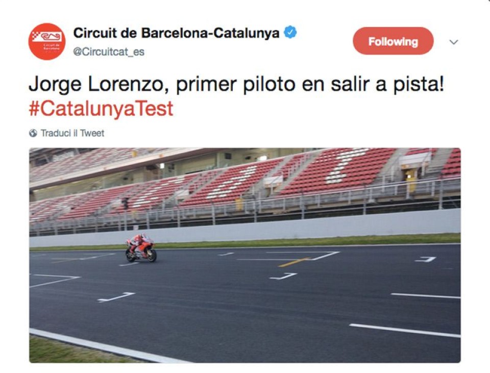 MotoGP: Sole a Barcellona: tutti in pista per i test