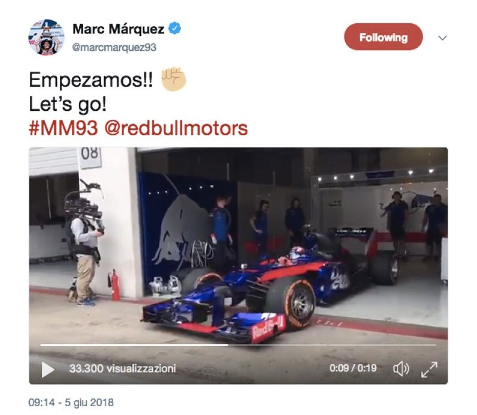 News: VIDEO. La prima volta di Marquez sulla F1