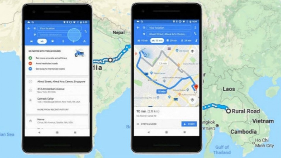 Moto - News: Google Maps lancia i percorsi per moto 