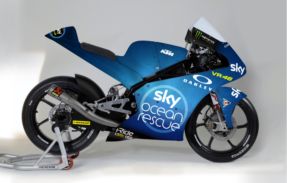 MotoGP: Misano: il team Sky con una livrea speciale per salvare il mare