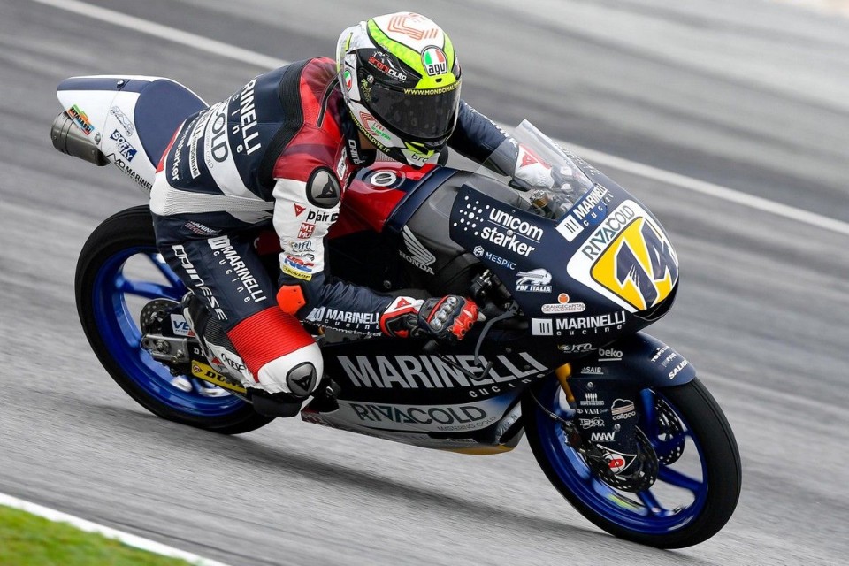 Moto3: QP: con gomme slick Arbolino sfida il bagnato e torna in pole