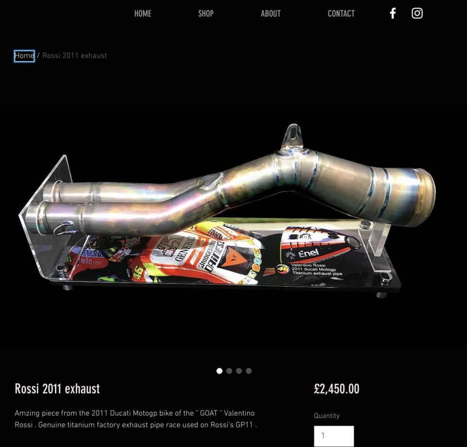 MotoGP: Valentino Rossi Ducati's exausts on sale