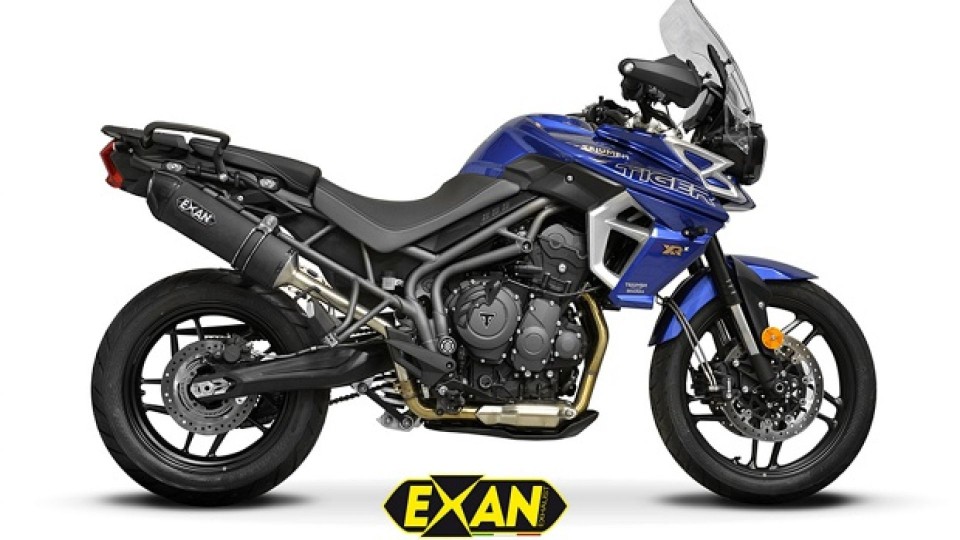 Moto - News: Exan lancia nuovi scarichi per Triumph Tiger 800 XR