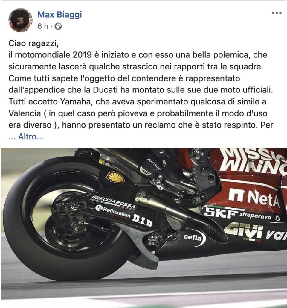 MotoGP: Biaggi: In aerodynamics, the limit between lawful and unlawful is very fine 