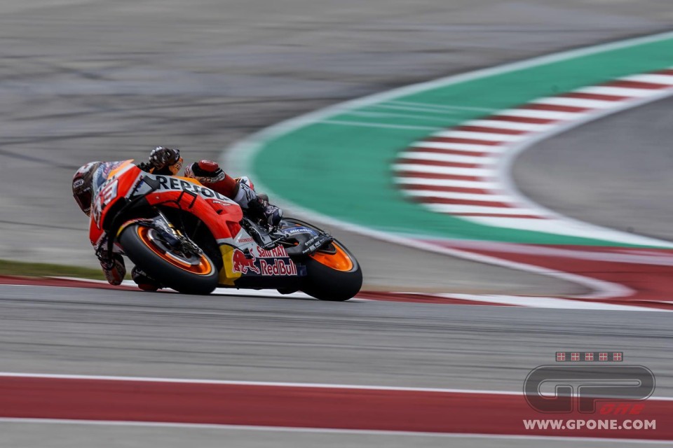 MotoGP: Marquez conquista il warmup ad Austin, Dovizioso gli tiene testa