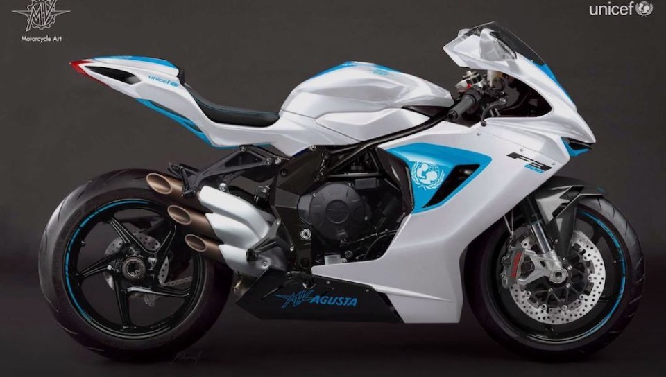 Moto - News: Una MV F3 all'asta per l'Unicef: battuta per 100.000 Euro