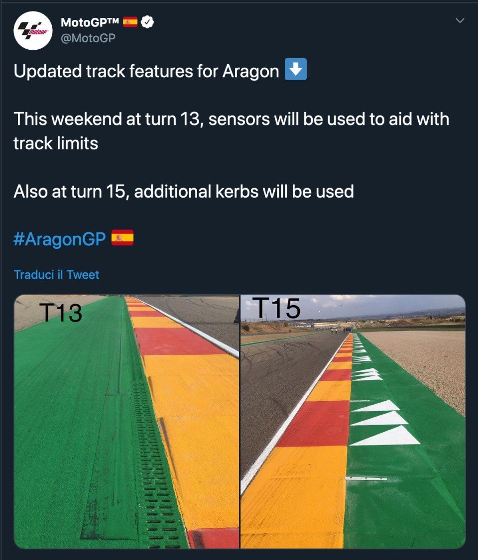 MotoGP: Aragon: sensori alla curva 13 per chi esce di pista