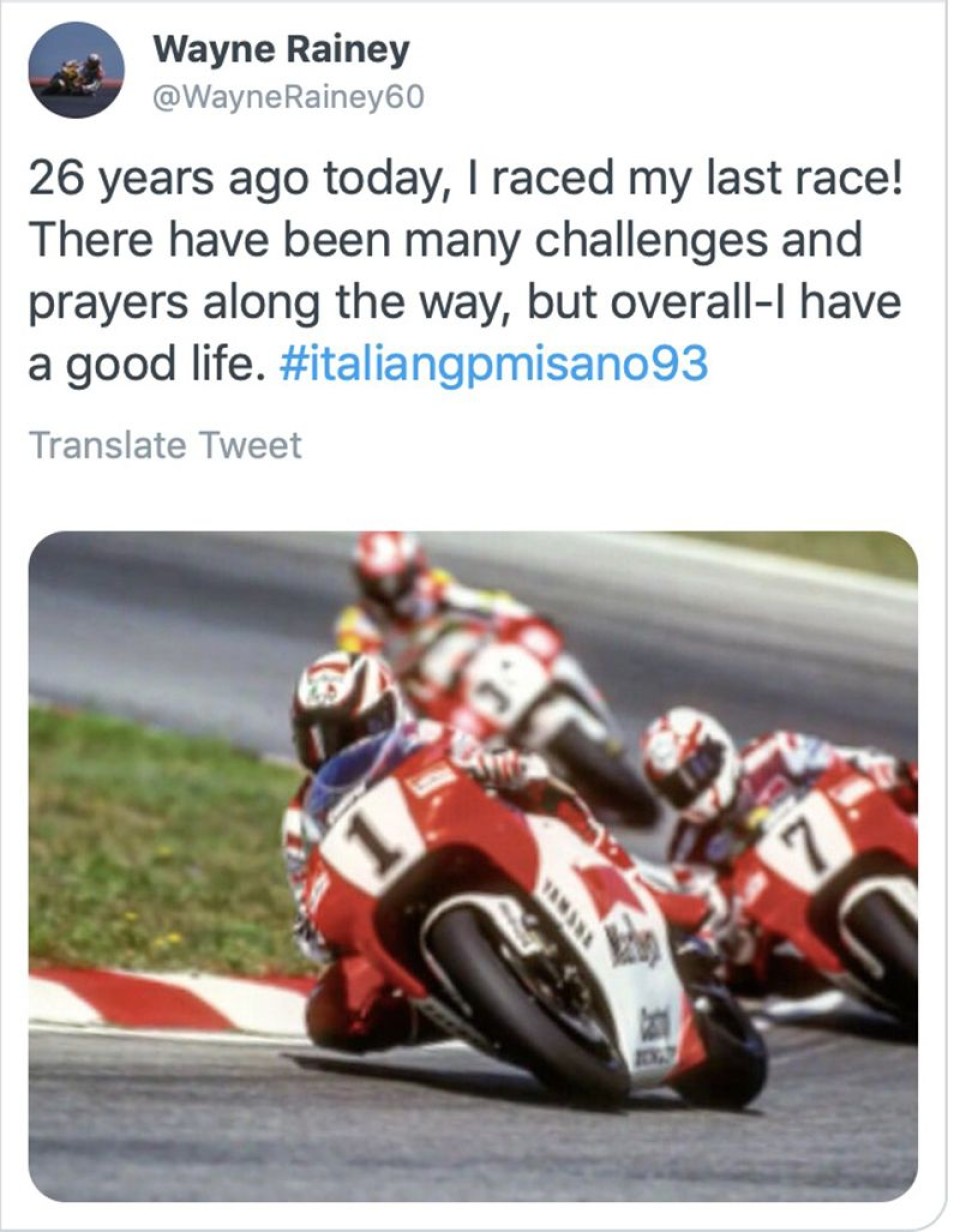 MotoGP: Wayne Rainey: anche dopo l'incidente, ho una buona vita