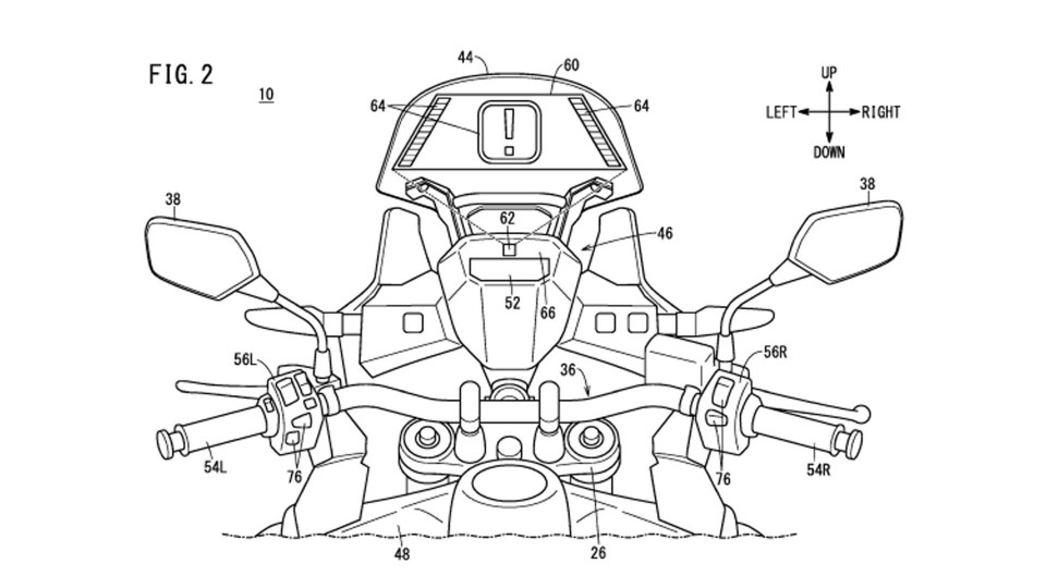 Moto - News: Honda brevetta l’Head Up Display per le moto