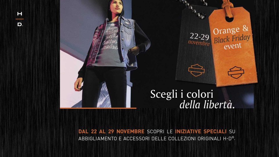 Moto - News: Harley-Davidson Orange and Black Friday, sconti sull’abbigliamento