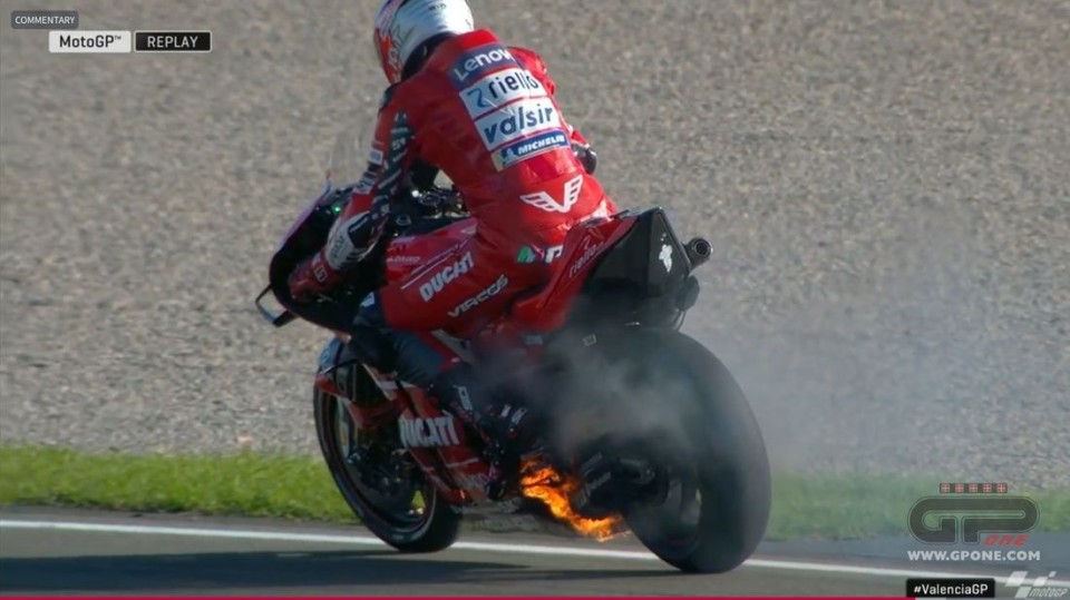 MotoGP: Pirro's Ducati catches fire during FP1 at Valencia