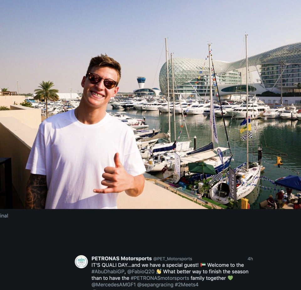 MotoGP: Fabio Quartararo 'coach' di Lewis Hamilton ad Abu Dhabi MotoGP: Fabio Quartararo 'coach' di Lewis Hamilton ad Abu Dhabi